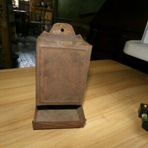 vintage rusty crusty tin match  holder.